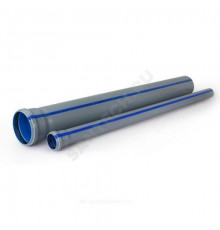 Труба PP-H с раструбом серая/синяя BAIKAL eco Дн 110х2,2 б/нап L=1,0м в/к RTP (РосТурПласт) 32475