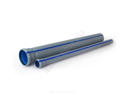 Труба PP-H с раструбом серая/синяя BAIKAL eco Дн 50х1,5 б/нап L=3,0м в/к RTP (РосТурПласт) 33270