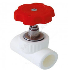 Клапан (вентиль) PP-R запорный белый внутренняя пайка Дн 20х90гр VALFEX 10146020