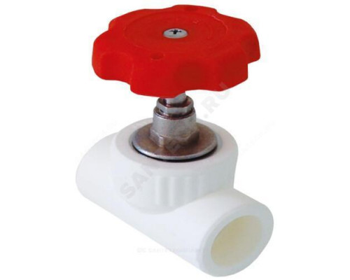 Клапан (вентиль) PP-R запорный белый внутренняя пайка Дн 25х90гр VALFEX 10146025