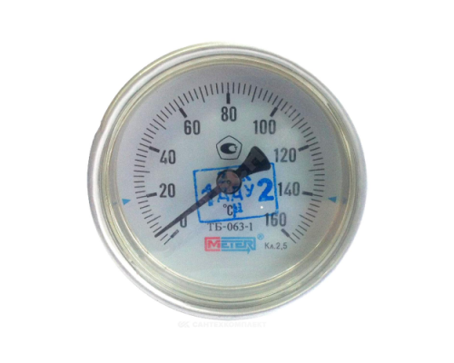 Термометр биметаллический осевой Дк63 L=80мм G1/2