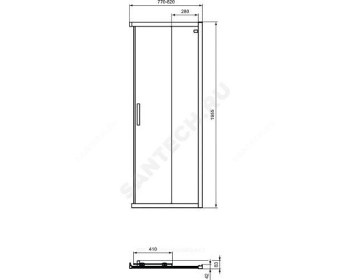 Дверь душевая CONNECT 2 Corner Square/Rectangular 800 мм Ideal Standard K9259V3