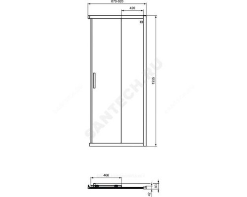 Дверь душевая CONNECT 2 Corner Square/Rectangular 900 мм Ideal Standard K9261V3