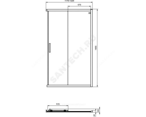 Дверь душевая CONNECT 2 Corner Square/Rectangular 1200 мм Ideal Standard K9264V3