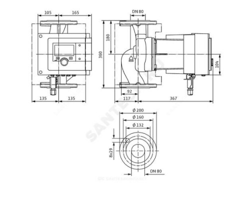 Насос циркуляционный с мокрым ротором Stratos MAXO 80/0,5-6 PN16 1х230В/50 Гц Wilo 2186284