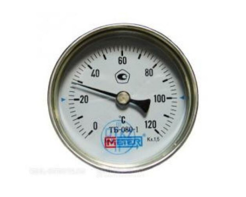 Термометр биметаллический осевой Дк80 L=80мм G1/2