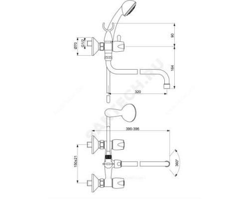 Излив для смесителя трубчатый S-образный L-320мм Vidima B960541AA