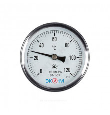 Термометр биметаллический накладной Дк63 120С БТ-1-63 ЭКОМЕРА БТ-1-63-120С