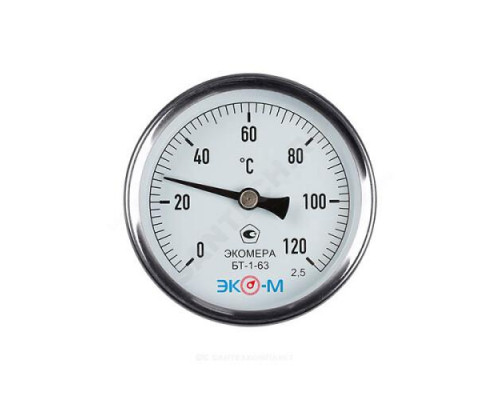 Термометр биметаллический накладной Дк63 120С БТ-1-63 ЭКОМЕРА БТ-1-63-120С