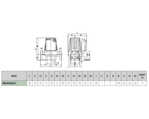Насос циркуляционный с мокрым ротором BMH 60/280.50T PN10 3х230-400В/50Гц DAB 505923622