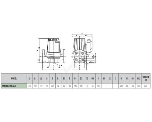Насос циркуляционный с мокрым ротором BMH 60/340.65T PN10 3х230-400В/50Гц DAB 505943622