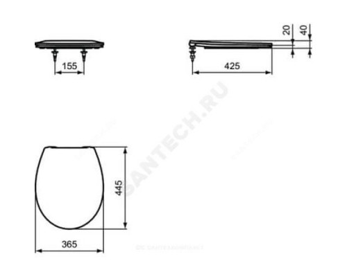 Сиденье для унитаза дюропласт белое SIMPLICITY Ideal Standard E131701