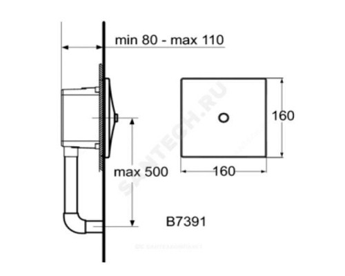 Кран для писсуара нажимной встраиваемый Ideal Standard B7391AA