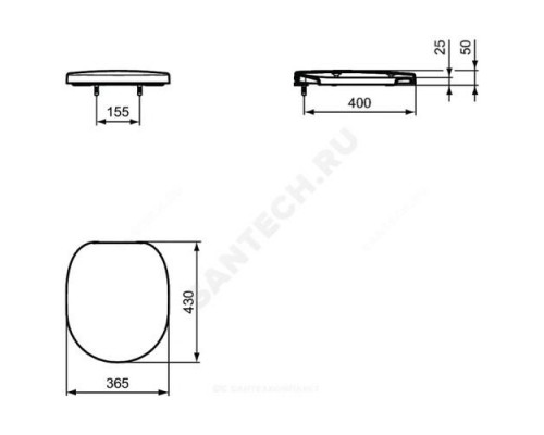 Сиденье для унитаза дюропласт микролифт петли хром Connect Ideal Standard E712701