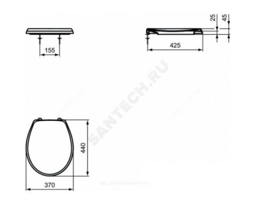 Сиденье для унитаза дюропласт микролифт Ideal Standard W303001