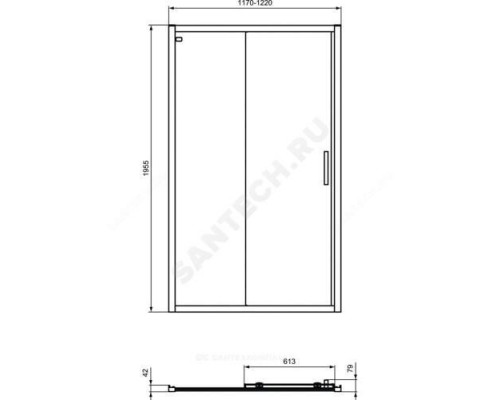 Дверь душевая CONNECT 2 Sliding door 1200х1950 мм Ideal Standard K9277V3