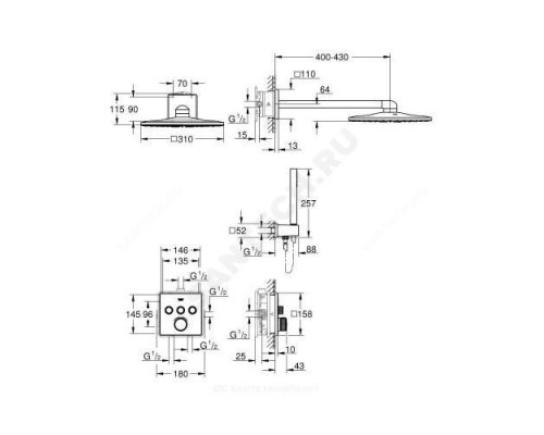 Смеситель для душа термостат Grohtherm SmartControl Perfect Grohe 34706000