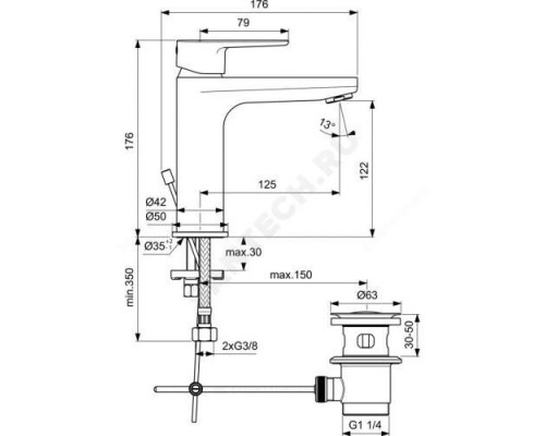 Промо-комплект (3 в 1) Ceratherm T100 Ideal Standard BC985AA