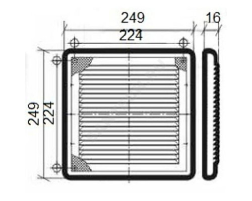 Решётка вентиляционная пластик 250х250 Эра 2525Р