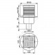 Трап регулируемый с гидрозатвором Дн 50 нержавеющая сталь 105х105мм вертикальный выпуск Alca Plast APV2