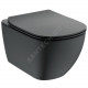 Комплект 3 в 1 унитаз подвесной + инсталляция без кнопки смыва + сиденье TESI SILK BLACK Ideal Standard T3868V3