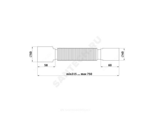 Гофра 40х50 L=305-715мм АНИ Пласт К405