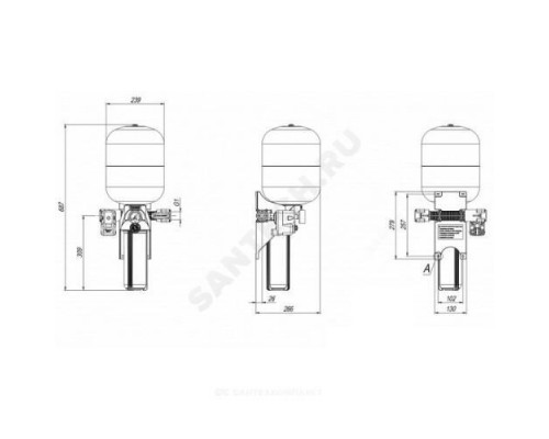 Комплект автоматизации на баке КРАБ-Т 18 18 л для насоса Джилекс 9090
