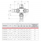 Клапан смесительный термостатический седельный латунь R156-2 Ду 15 Ру10 1/2