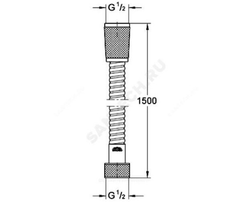 Шланг для душа L=1,75м имп/имп-конус поворотный Rotaflex Metal Longlife Grohe 28025000